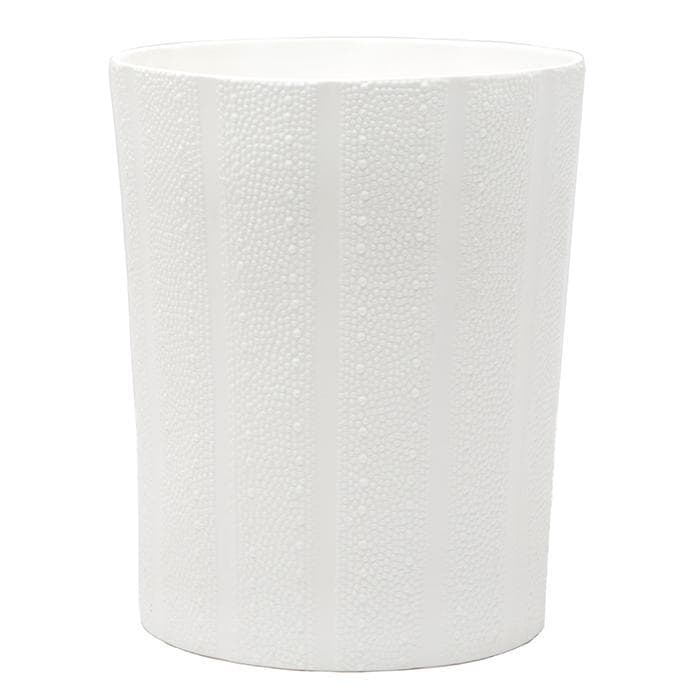 Hilo White Porcelain Round Wastebasket