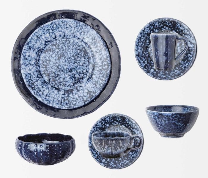 Isla Indigo Stoneware Cup and Saucer Set/4