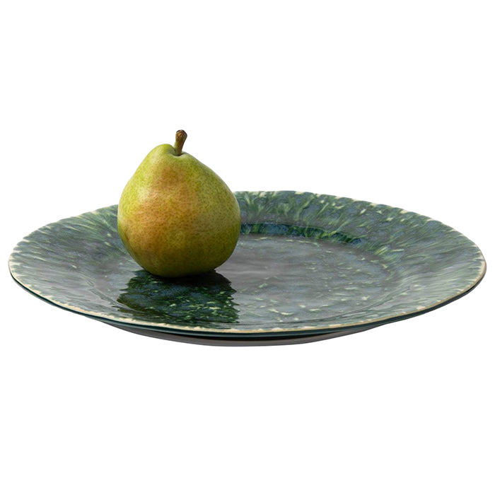 Bria Teal Reflective Stoneware Dinner Plates Set/4