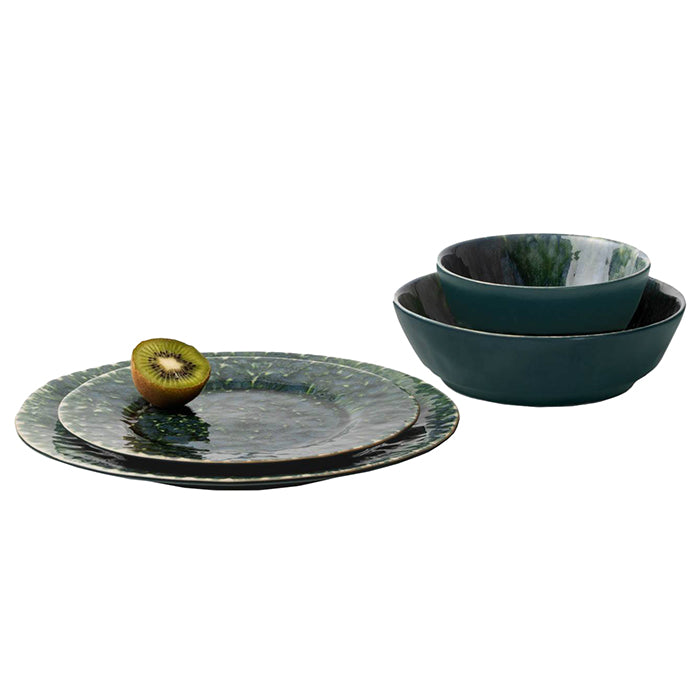 Bria Teal Reflective Stoneware Dinnerware