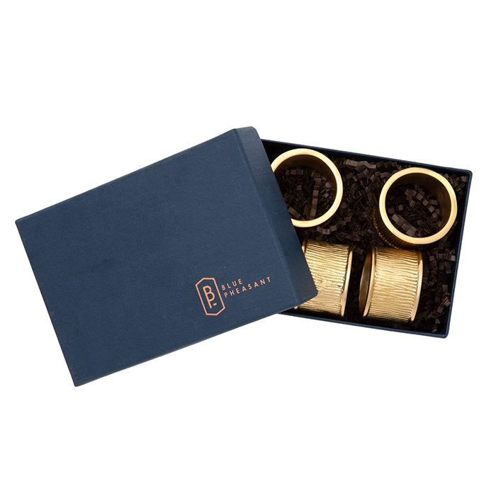 Ellery Gold Brass Napkin Rings Set - Thumbnail 2