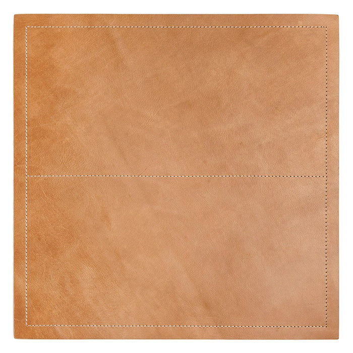 Evan Leather Square Placemats (Aged Camel) Set/2