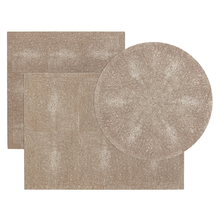 Henry Rectangle Faux Shagreens Placemats (Sand ) Set/2