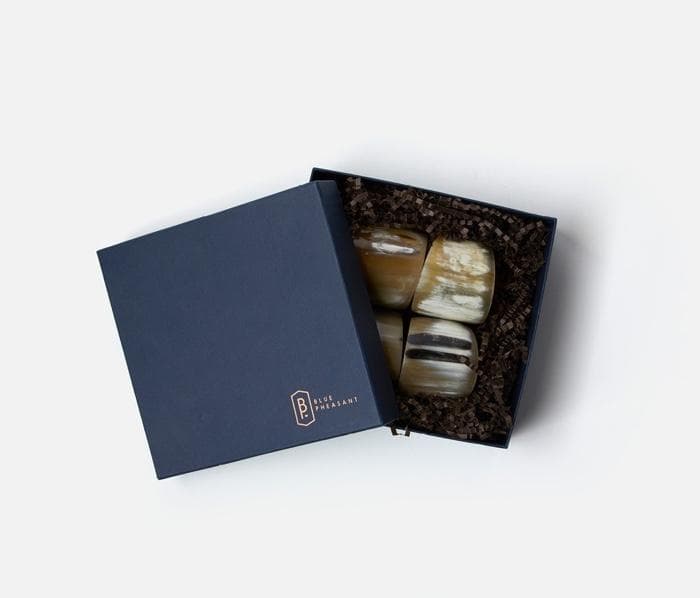 James Natural Horn Napkin Rings Set