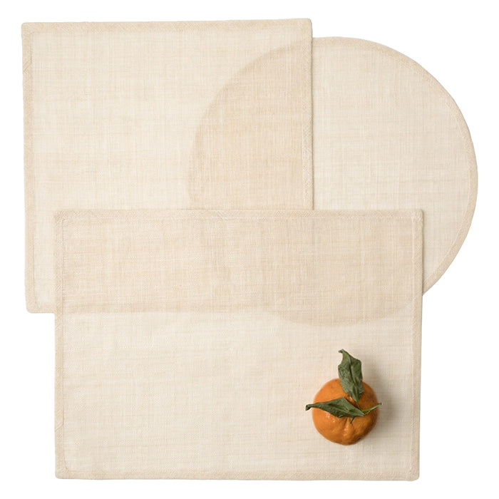 June Flax Abaca Square Placemats Set/4