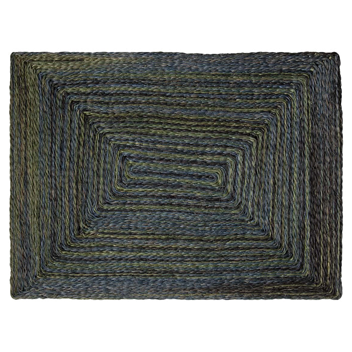 Maddox Mixed Blue/Green Twisted Abaca Rectangle Placemats Set/4