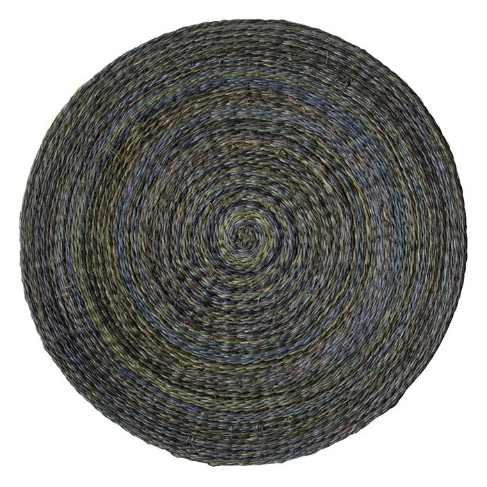 Maddox Mixed Blue/Green Twisted Abaca Round Placemats Set/4