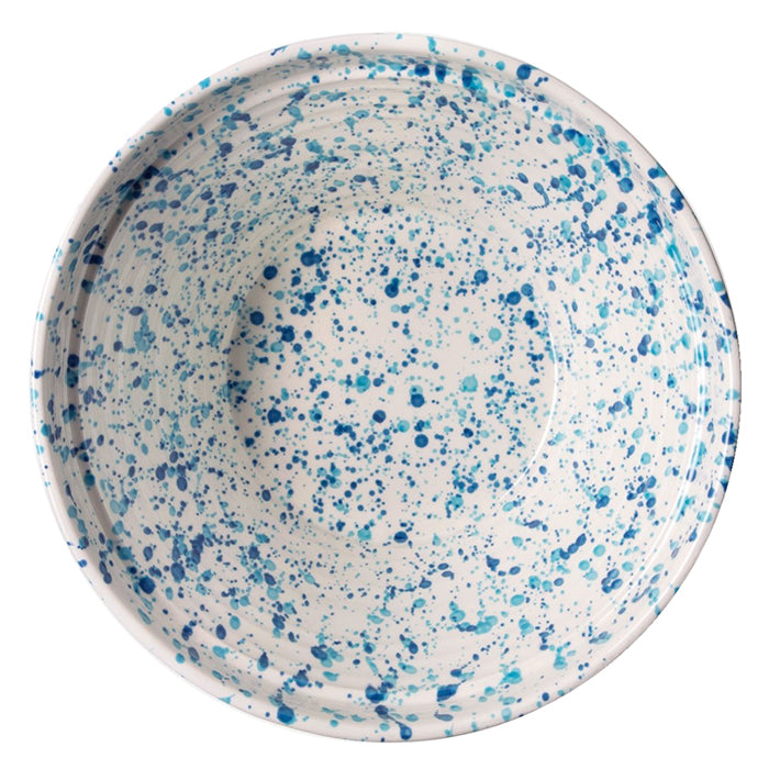 Sconset Mixed Blue Spongeware Stoneware Large Serving Bowl