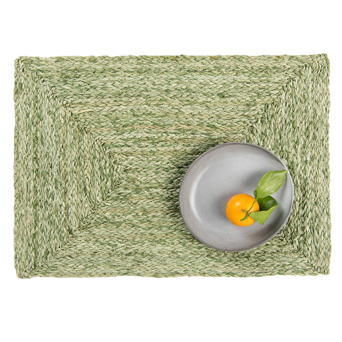 Zoey Raffia Rectangle Placemats (Pale Green) Set/4