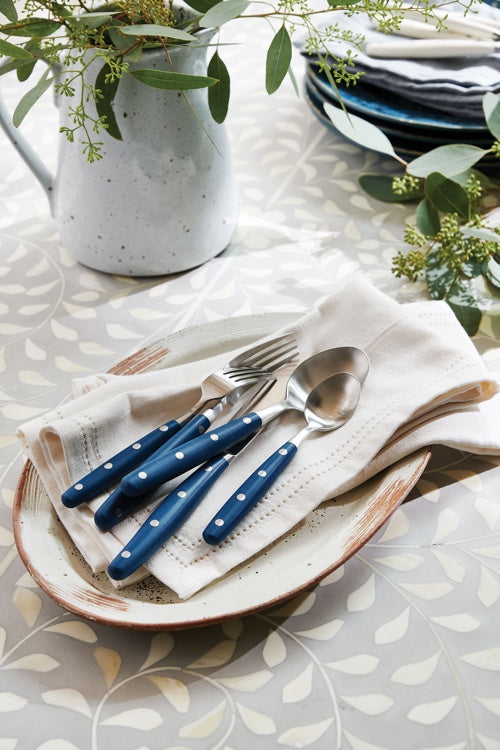 Jones Flatware 5-Piece Set (Blue/Silver)