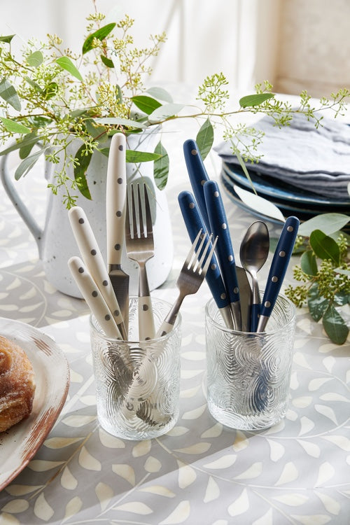 Jones Flatware 5-Piece Set (Blue/Silver)