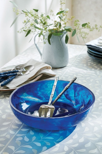 Sawyer Cast Resin Large Cobalt Serving Bowl