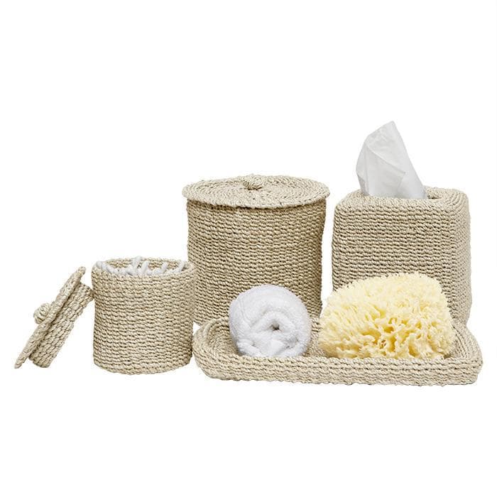 Chelston Bleached Abaca Hand Towel Tray Set/2