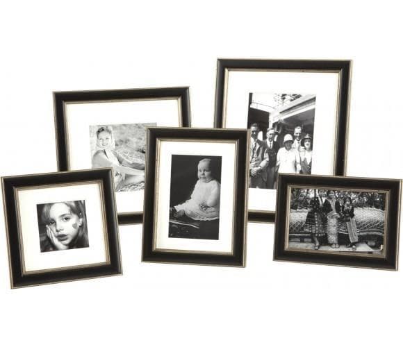 Finezza Silver/Black Panel Rounded Picture Frame - Hudson & Vine