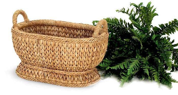 Sweater Weave Palm Leaf Compote Basket