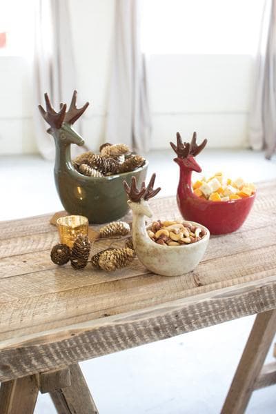 Ceramic Deer Bowls Set/3