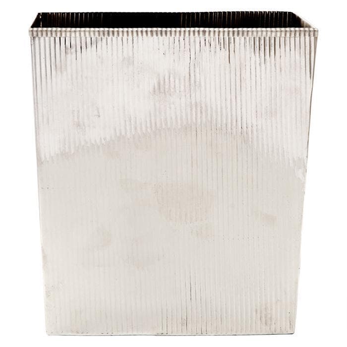 Redon Rectangle Waste Basket - Shiny Nickel