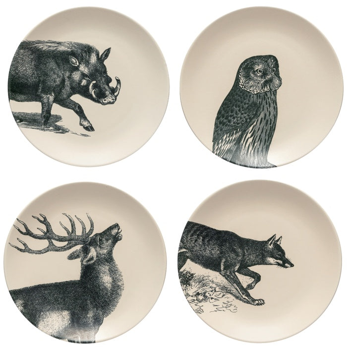 Costa Nova Elements Stoneware Salad/Dessert Plates Set/4 (Fauna)