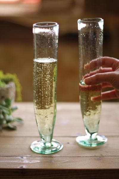 Tall Recycled Champagne Flute S/6