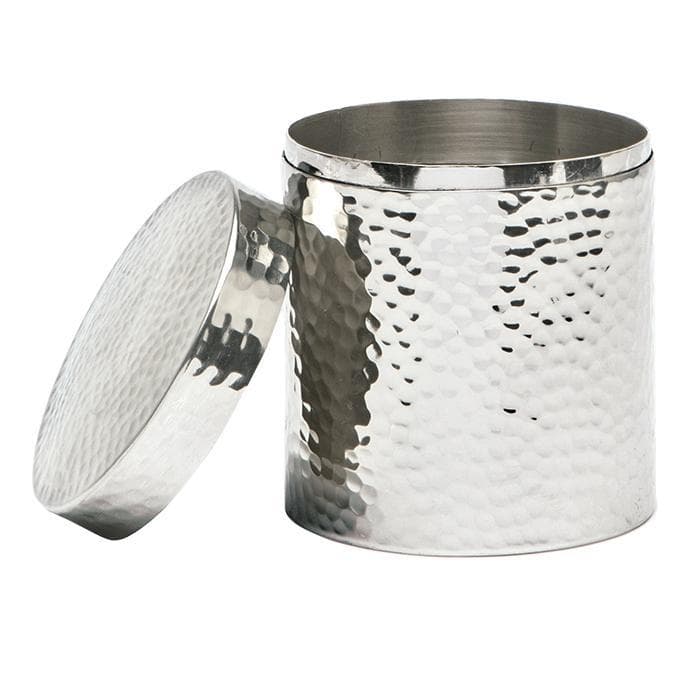 Verum Hammered Metal Canister - Shiny Nickel