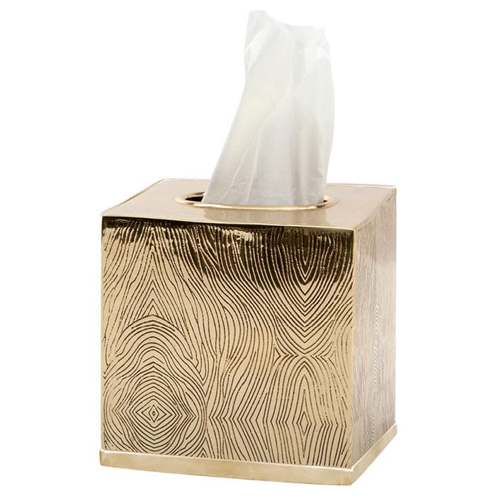 Humbolt Metal Tissue Box - Shiny Brass