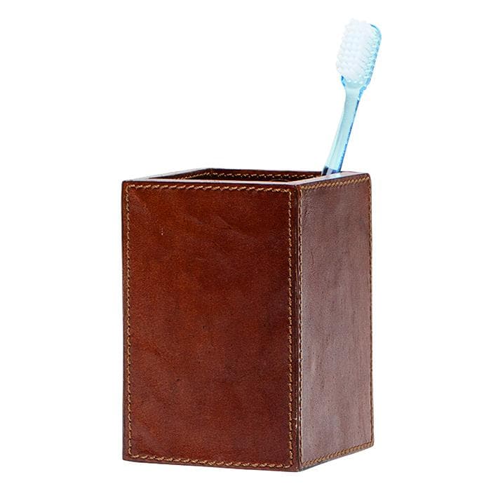 Hampton Tobacco Leather Bathroom Accessories