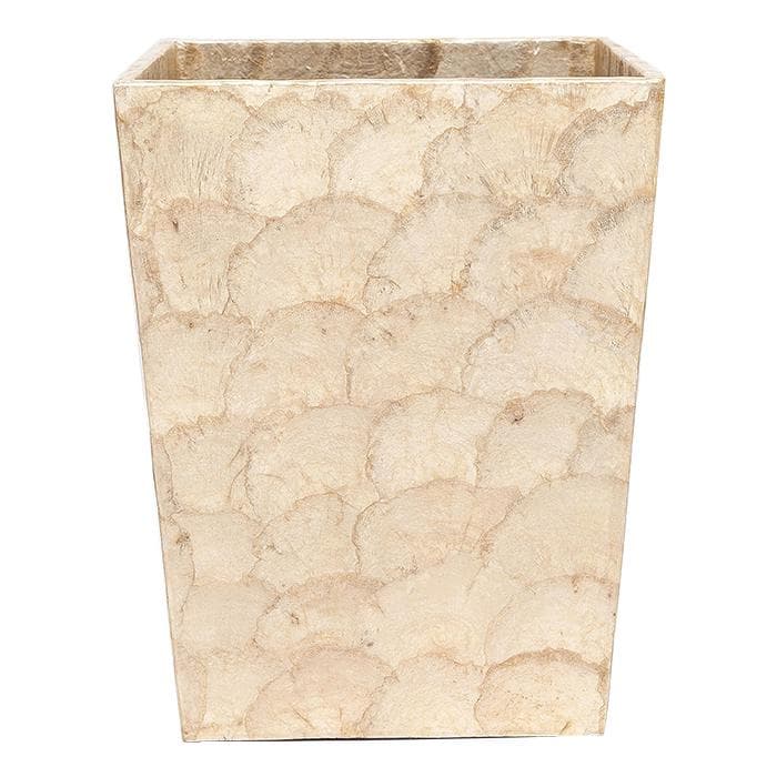 Andria Smoked Capiz Shell Square Waste Basket