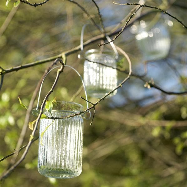 Curved Hanging Jar T Light Holder (S/6) (One Set Left)