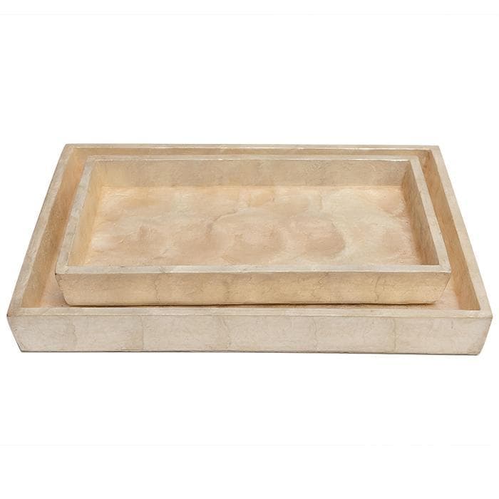 Andria Smoked Capiz Shell Tray Set