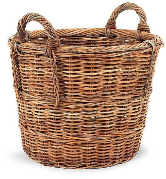French Country Rattan Log Basket