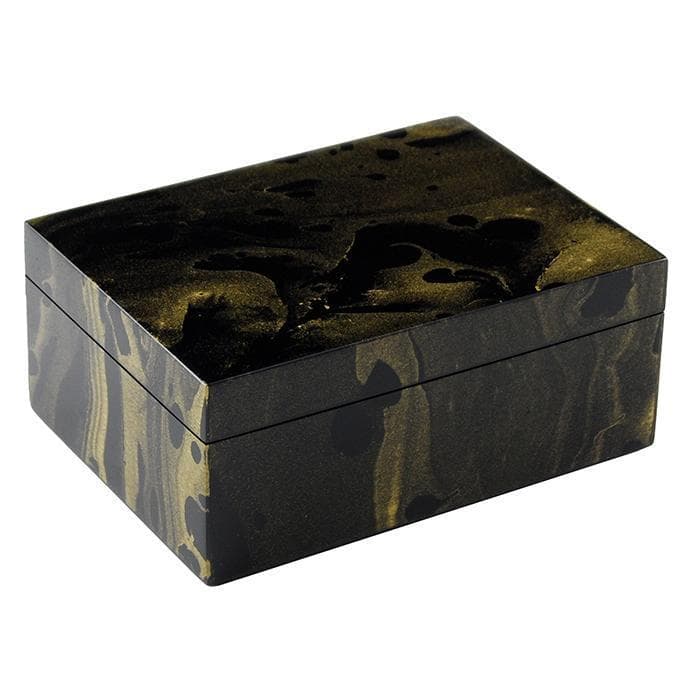 Lacquer Medium Box (Black Gold Marble)