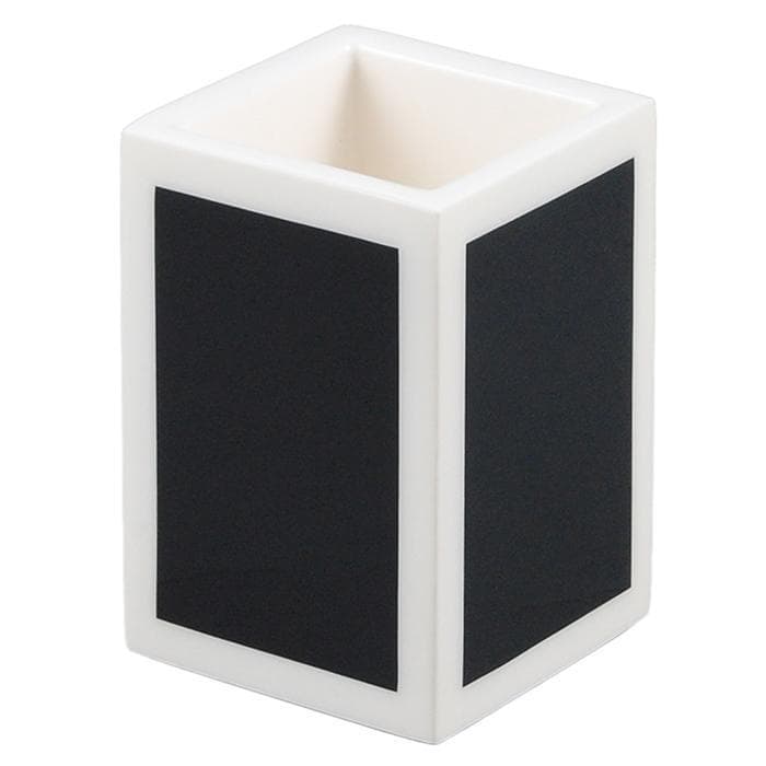 Cube Tissue Box Cover White with Black Trim - Pacific Connections