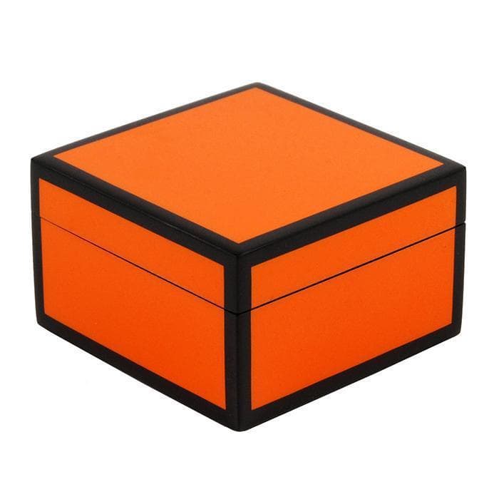 Lacquer Small Square Box (Orange & Black)
