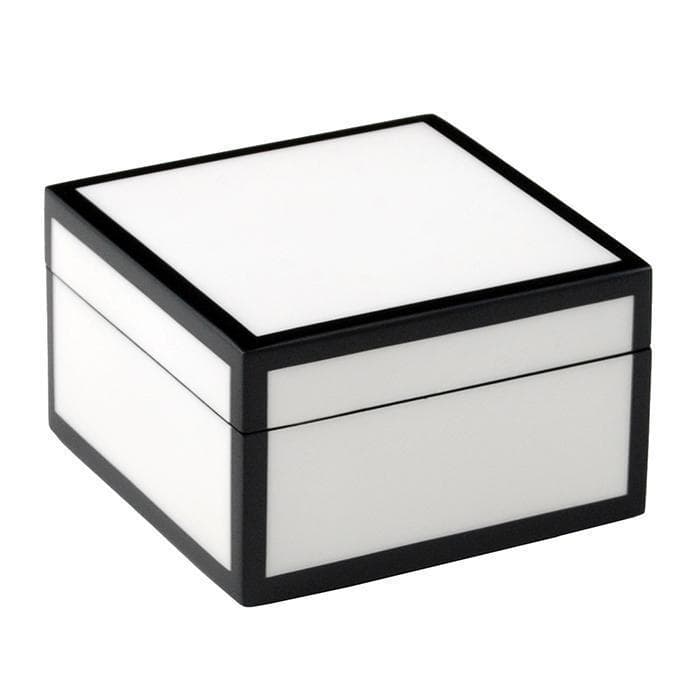 Lacquer Small Square Box (White & Black)