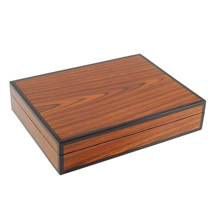 Lacquer Long Stationery Box (Rosewood & Brown)