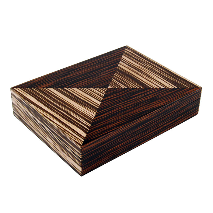 Lacquer Long Stationery Box (Macassar Ebony Zebra)