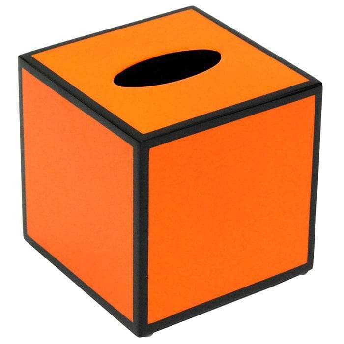 Orange & Black Lacquer Tissue Box