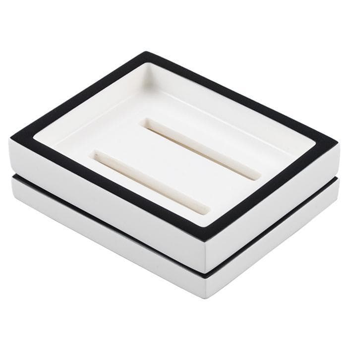 White & Black Lacquer Soap Dish