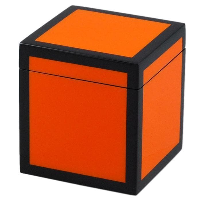 Orange & Black Lacquer Bathroom Accessories