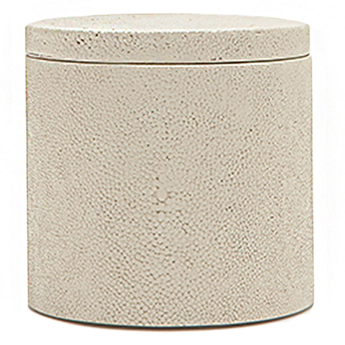Manchester Faux Shagreen Canister (Ivory)