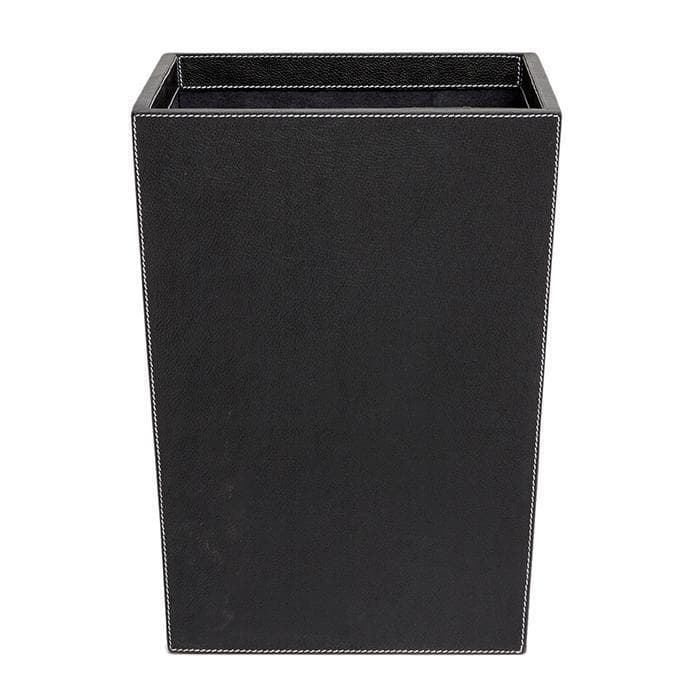 Larne Full-Grain Leather Rectangle Wastebasket