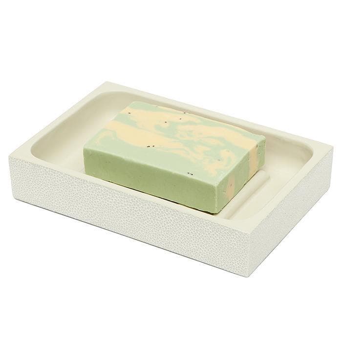 Manchester Faux Shagreen Soap Dish (Snow)