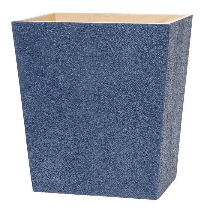 Manchester Faux Shagreen Rectangle Waste Basket (Navy)