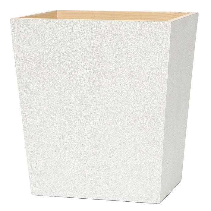 Manchester Faux Shagreen Rectangle Waste Basket (Snow)