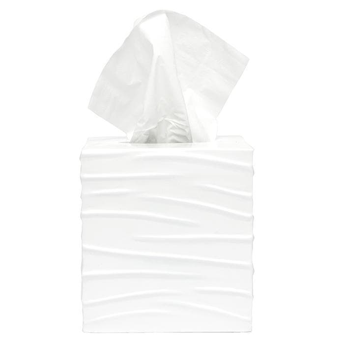 Solin Lacquer Resin Tissue Box (White)