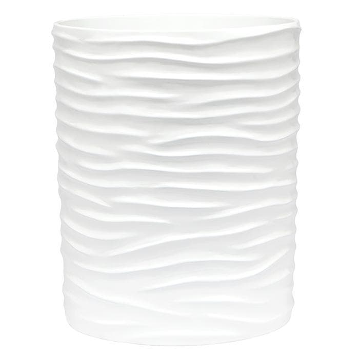 Solin Lacquer Resin Round Waste Basket (White)