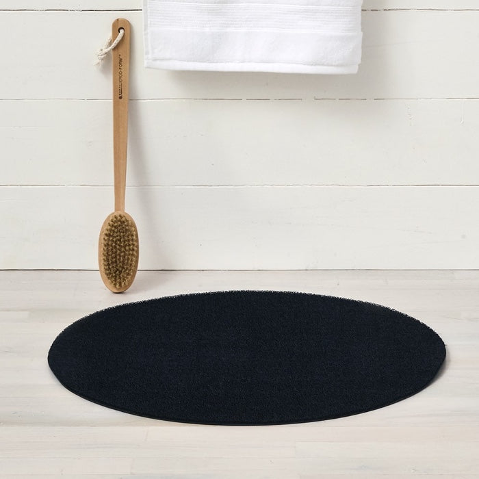 Chilewich Dot Shag Floor Round Mat Rug (Black)