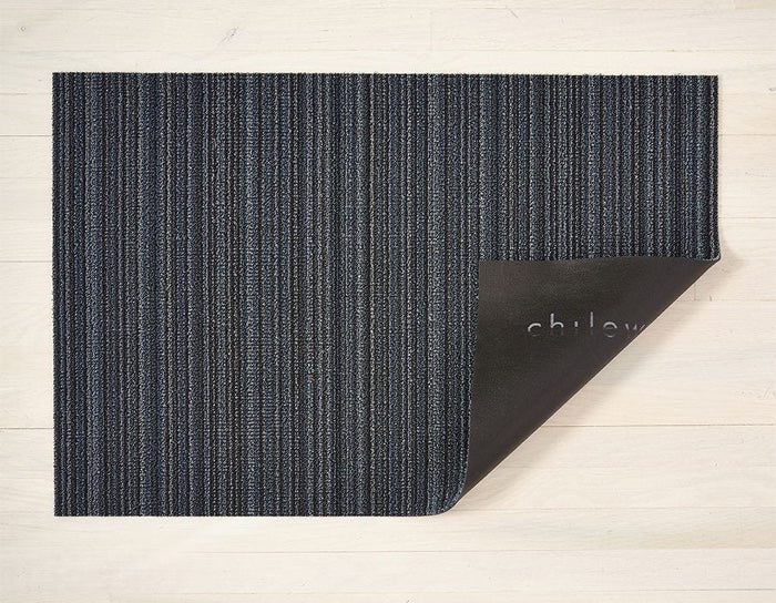 Chilewich Skinny Stripe Shag Floor Mats (Blue)