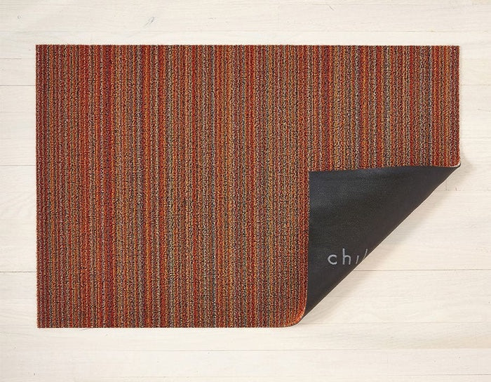 Chilewich Skinny Stripe Shag Floor Mats (Orange)